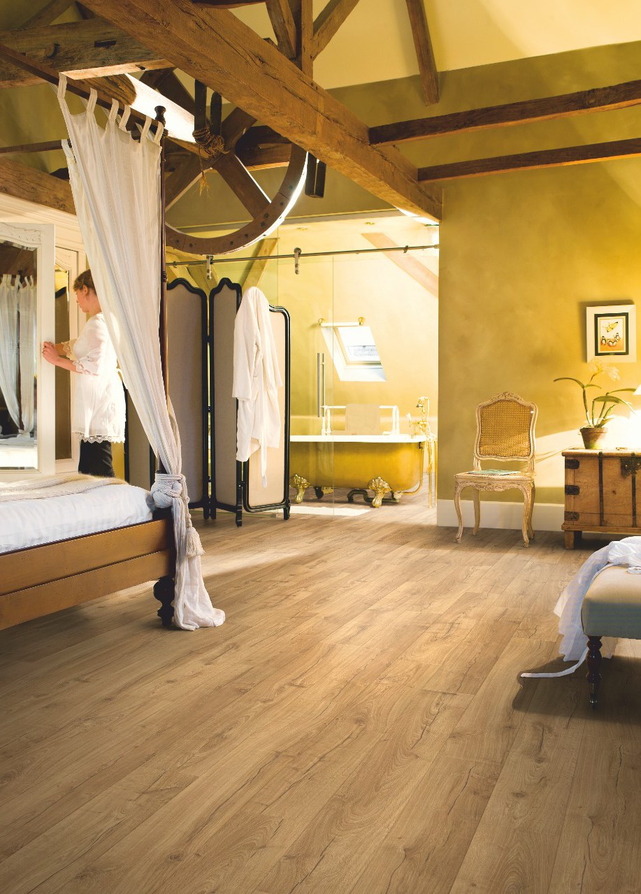 Ламинат Quick Step Impressive Ultra Дуб Натуральный IMU1848 1380×190×12 фото в интерьере